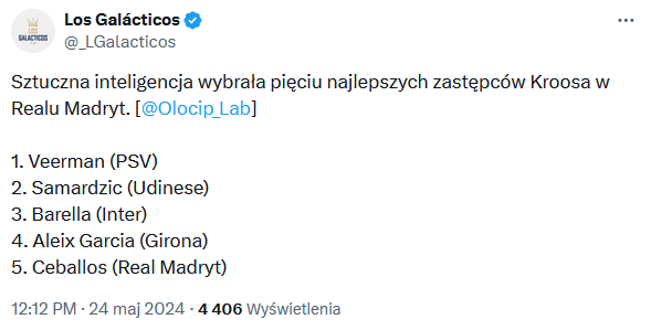 Sztuczna inteligencja wybrała NAJLEPSZYCH 5 NASTĘPCÓW Kroosa w Realu XD